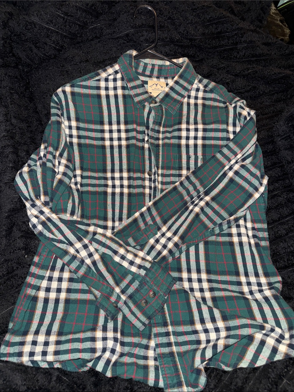 Blue Mountain Green Plaid Long-Sleeve Button-Down Shirt